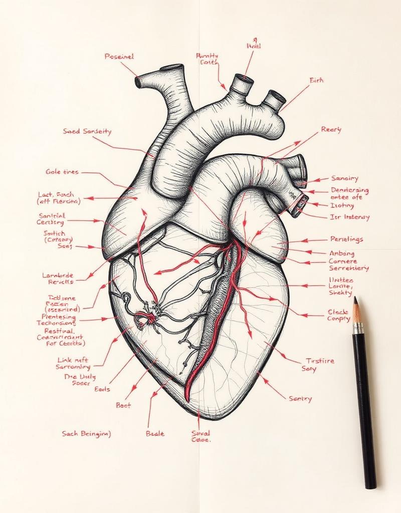 Studio anatomico di un cuore
